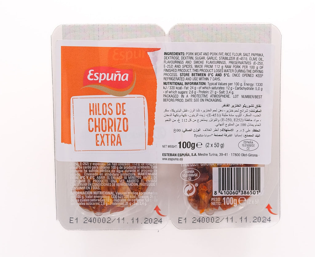 ESPUÑA CHORIZO THREADS 2X50G -Spanish Online Grocery in Dubai